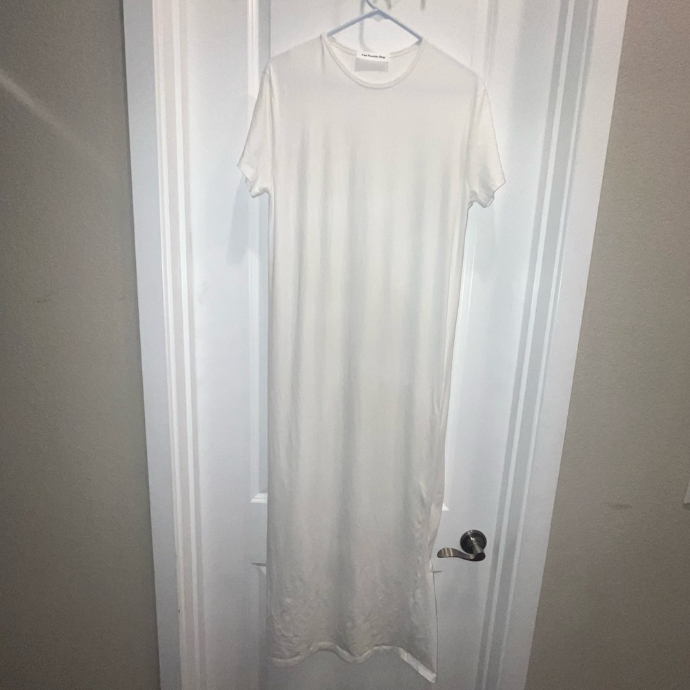 The Frankie Shop Maya T-Shirt Midi Dress White Cotton Dress - Picture 2 of 5